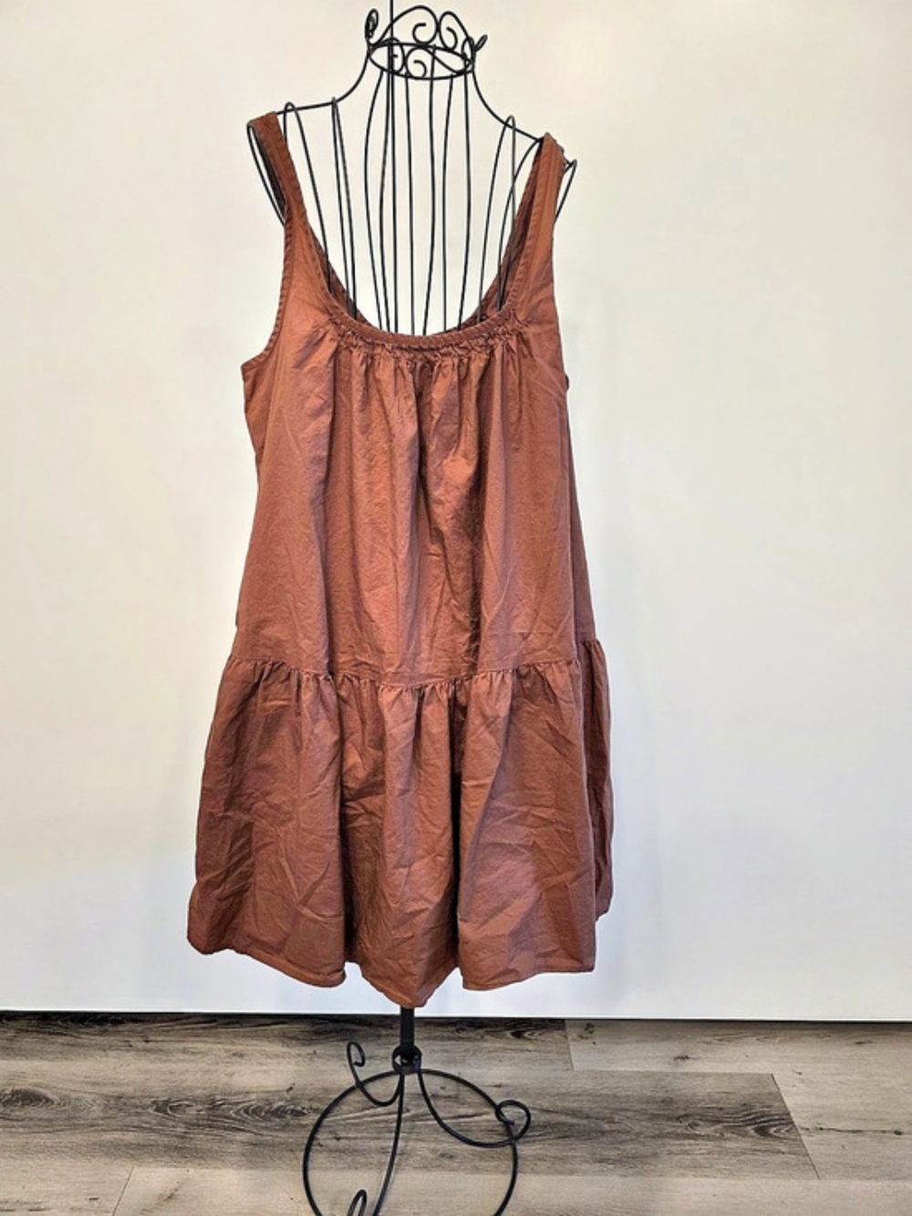 Old Navy Sleeveless Drop-Waist Swing Mini Dress Brown Medium